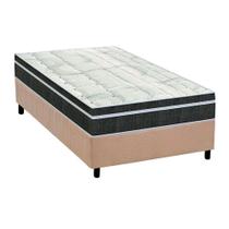 Cama Box Solteiro: Colchão Molas Bonnel Orthoflex Venezia + Base CRC Suede Bege(78x188) Cama Box Solteiro: Colchão Molas Bonnel Orthoflex Venezia + Base CRC Suede Bege(78x188)