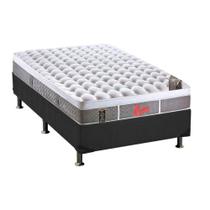 Cama Box Solteiro: Colchão Molas Castor Pocket Light Stress Oxygen New Plush + Base CRC Suede Gray(88x188)