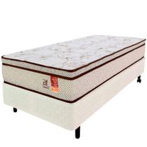 Cama Box Solteiro Colchão Molas Ensacadas + Box Microfibra Bege BF Colchões 88x188x57cm Cama Box Solteiro Colchão Molas Ensacadas + Box Microfibra Bege BF Colchões 88x188x57cm