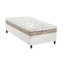 Cama Box Solteiro: Colchão Molas Ensacadas Castor Pocket Silver Star Air Double Face + Base CRC Courano White(88x188) Cama Box Solteiro: Colchão Molas Ensacadas Castor Pocket Silver Star Air Double Face + Base CRC Courano White(88x188)