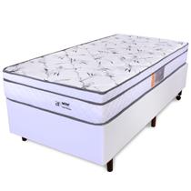 Cama Box Solteiro Colchão Molas Ensacadas Com Pillow e Box Branco 88x188x58cm BF Colchões