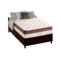 Cama Box Solteiro: Colchão Molas Ensacadas D Angelis Anjos King Best Brown + Base CRC Suede Brown (96x203)
