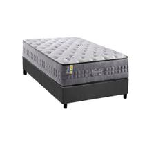 Cama Box Solteiro: Colchão Molas Ensacadas D Angelis Anjos Versalhes + Base CRC Suede Gray (96x203)