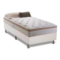 Cama Box Solteiro: Colchão Molas Herval Bonnel Inspiracion + Base CRC Courano Branco(88x188)