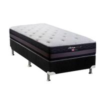 Cama Box Solteiro: Colchão Molas Herval Maxspring Málaga + Base CRC Suede Black(88x188)