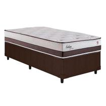 Cama Box Solteiro: Colchão Molas Herval Maxspring Sublime + Base CRC Courano Brown(88x188)