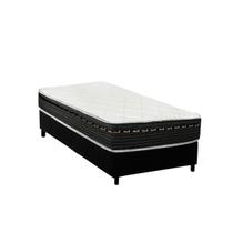 Cama Box Solteiro: Colchão Molas Luckspuma Bonnel Eagle Spring + Base CRC Suede Black(88x188)