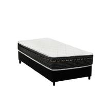 Cama Box Solteiro: Colchão Molas Luckspuma Bonnel Eagle Spring + Base CRC Suede Black(88x188)