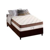 Cama Box Solteiro: Colchão Molas MasterPocket Ensacadas D Angelis Anjos King Best Brown + Base CRC Suede Brown (88x188)