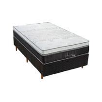 Cama Box Solteiro: Colchão Molas MasterPocket Ensacadas Polar Serenatta + Base CRC Rústico Black(88x188)