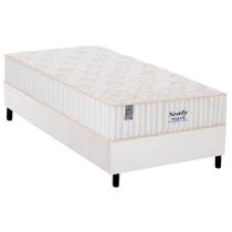 Cama Box Solteiro: Colchão Molas MasterPocket Ensacadas Sealy Miami + Base CRC Courano White(88x188)