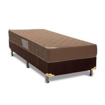 Cama Box Solteiro: Colchão Molas Ortobom Hotelaria Multilastic Orthotel + Base CRC Suede Brown(88x188)