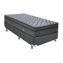 Cama Box Solteiro: Colchão Molas Ortobom Hotelaria Multilastic Orthotel Superluxo + Base CRC Suede Gray(88x188)