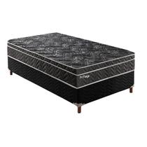 Cama Box Solteiro: Colchão Molas Paropas MasterPocket Ensacadas Privilege + Base CRC Suede Black(88x188x25) Cama Box Solteiro: Colchão Molas Paropas MasterPocket Ensacadas Privilege + Base CRC Suede Black(88x188x25)