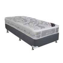 Cama Box Solteiro: Colchão Molas Pocket Ensacadas Castor Super Luxo Látex SLX + Base CRC Suede Gray(88x188) Cama Box Solteiro: Colchão Molas Pocket Ensacadas Castor Super Luxo Látex SLX + Base CRC Suede Gray(88x188)