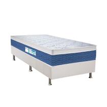 Cama Box Solteiro: Colchão Molas Probel Prolastic Blue + Base CRC Courano White(88x188)