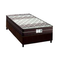 Cama Box Solteiro: Colchão Molas Probel Prolastic Palace + Base CRC Suede Brown(88x188)