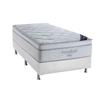 Cama Box Solteiro: Colchão Molas SuperPocket Ensacadas Ortobom Freedom + Base CRC Courano White(88x188)