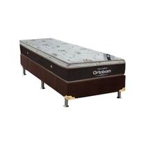 Cama Box Solteiro: Colchão Molas SuperPocket Ensacadas Ortobom Sleep King + Box Suede Brown(88x188)