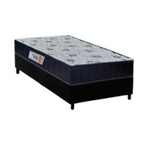 Cama Box Solteiro: Colchão Ortopédico Orthoflex Foggia Sogni Unic Face + Base CRC Suede Black(88x188)