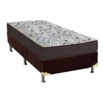 Cama Box Solteiro: Colchão Ortopédico Ortobom D45 Anatômico ISO 150 + Base CRC Suede Brown (88x188x18)