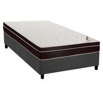 Cama Box Solteiro: Colchão Ortopédico Ortobom Exclusive + Base CRC Suede Gray (88x188)