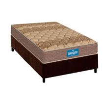 Cama Box Solteiro: Colchão Ortopédico Probel D33 Firmepedic Guarda Costas PróIntense Brown + Base CRC Suede Brown (88x188)