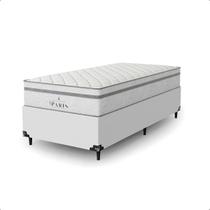Cama Box Solteiro + Colchão Paris Molas Ensacadas Branco Cama Box Solteiro + Colchão Paris Molas Ensacadas Branco