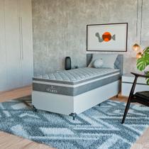 Cama Box Solteiro + Colchão Paris Molas Ensacadas Cinza