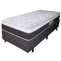 Cama Box Solteiro + Colchão Relaflex Regent 88x188x59 Mola Verticoil Viscoelástico
