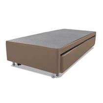 Cama Box Solteiro com Auxiliar Espuma Sintético Bege 50x88x188 - Acolchões