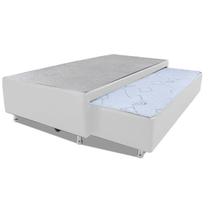 Cama Box Solteiro com Auxiliar Mola Bonnel Sintético Branco 50x88x188