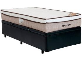 Cama Box Solteiro com Baú (Box + Colchão) Ortobom