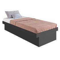 Cama Box Solteiro com Baú CB1080 190x80cm Haste Articulável de Aço Grafite - Art In Móveis