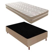 Cama Box Solteiro com Colchão D33 Quality Duoface 26x88x188cm e Base Júlia Bege/Rustico Paropas By Ecosono Cama Box Solteiro com Colchão D33 Quality Duoface 26x88x188cm e Base Júlia Bege/Rustico Paropas By Ecosono