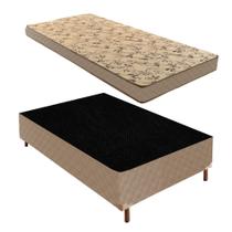 Cama Box Solteiro com Colchão D33 Unique Duoface 14x88x188cm e Base Florença