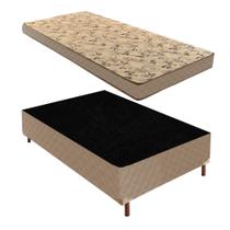 Cama Box Solteiro com Colchão D33 Unique Duoface 14x88x188cm e Base Júlia Bege/Rustico Paropas By Ec Cama Box Solteiro com Colchão D33 Unique Duoface 14x88x188cm e Base Júlia Bege/Rustico Paropas By Ec
