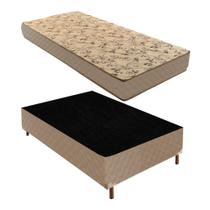 Cama Box Solteiro com Colchão D33 Unique Duoface 20x88x188cm e Base Júlia Bege/Rustico Cama Box Solteiro com Colchão D33 Unique Duoface 20x88x188cm e Base Júlia Bege/Rustico