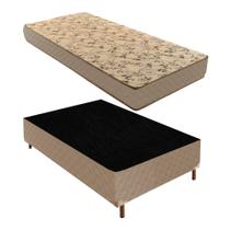 Cama Box Solteiro com Colchão D33 Unique Duoface 25x88x188cm e Base Júlia