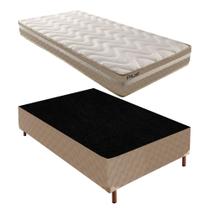 Cama Box Solteiro com Colchão D33 Unique Plus Duoface 14x88x188cm e Base Júlia