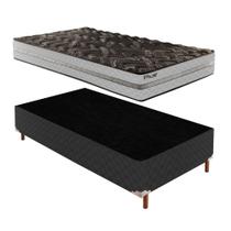 Cama Box Solteiro com Colchão D33 Unique Plus Duoface 20x88x188cm e Base Íris Preto/Elegancy Paropas Cama Box Solteiro com Colchão D33 Unique Plus Duoface 20x88x188cm e Base Íris Preto/Elegancy Paropas