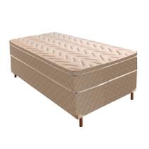 Cama Box Solteiro com Colchão de Molas Ensacadas Júlia 28x88x188cm e Base Florença Bege/Rustico Paro Cama Box Solteiro com Colchão de Molas Ensacadas Júlia 28x88x188cm e Base Florença Bege/Rustico Paro