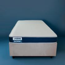 Cama Box Solteiro com Colchão Guldi Duplo Plus D28 Azul e Natural Cama Box Solteiro com Colchão Guldi Duplo Plus D28 Azul e Natural