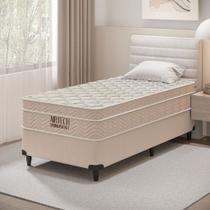 CAMA BOX SOLTEIRO COM COLCHÃO MOLAS ENSACADAS ORTOBOM AIRTECH SPRINGPOCKET 78x188x65CM BEGE