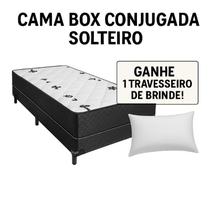 Cama Box Solteiro Conjugada 88x188cm com Travesseiro Cama Box Solteiro Conjugada 88x188cm com Travesseiro