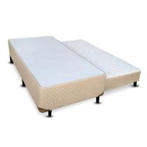 Cama Box Solteiro Conjugada com Espuma Dupla e Auxiliar Suede