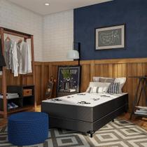 Cama Box Solteiro Conjugada Palermo D28 Ortopédico Floral e Preta