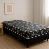 Cama Box Solteiro Conjugada Unyco D28 Ortopédico Preta