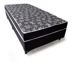 Cama Box Solteiro Conjugado Espuma Ortopédica 88x188 Preto