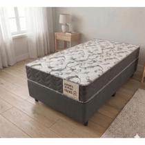 Cama Box Solteiro D45 Of 0,88x188x0,42 Montreal Yescasa Branco/Cinza
